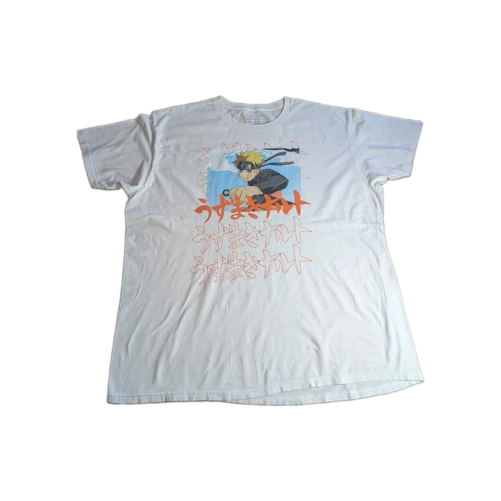 Naruto Shippuden Collection Graphic T-Shirt White Anime Manga 2XL 100% Cotton